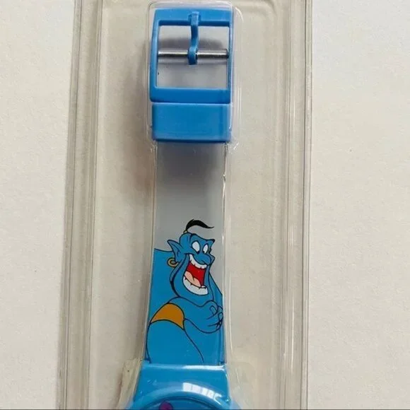 Vintage Disney Reto Aladdin Genie Jasmine Blue Digital Dead Stock Watch - Picture 5 of 9